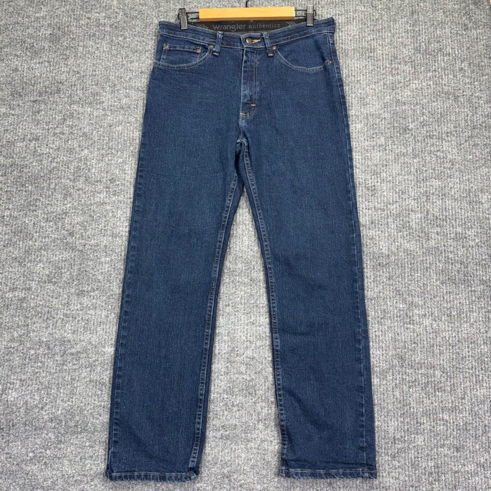 Wrangler Authentics Mens Straight Leg Jeans Dark Wash 31x30 Blue
